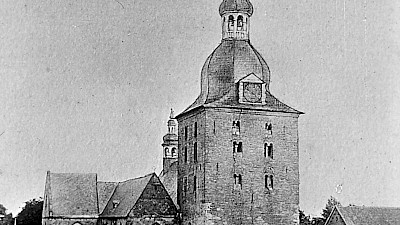 Stiftskirche mit Kirchvorplatz um 1885