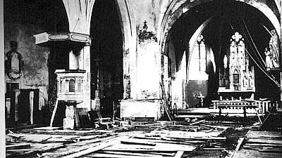 Abbrucharbeiten der Stiftskirche, ca. 1886